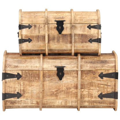vidaXL Storage Chest | Natural wood | Solid Mango Wood | Medium | Storage Chest