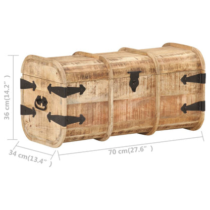 vidaXL Storage Chest | Natural wood | Solid Mango Wood | Medium | Storage Chest