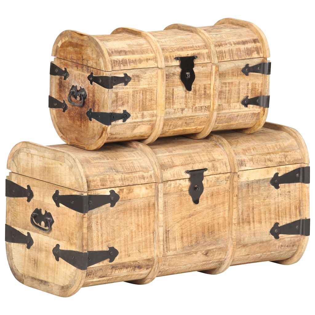 vidaXL Storage Chests 2 Pieces Solid Mango Wood
