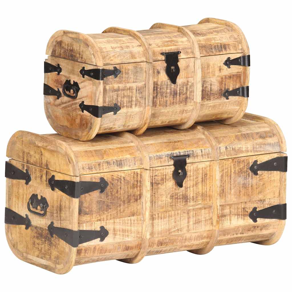 vidaXL Storage Chests 2 Pieces Solid Mango Wood