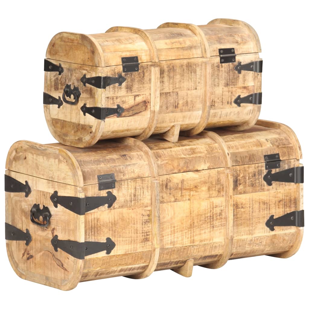vidaXL Storage Chest | Natural wood | Solid Mango Wood | Medium | Storage Chest