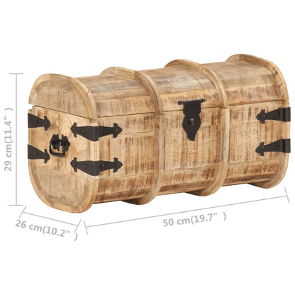 vidaXL Storage Chest | Natural wood | Solid Mango Wood | Medium | Storage Chest