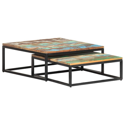 320390 vidaXL Nesting Coffee Tables 2 pcs Solid Reclaimed Wood