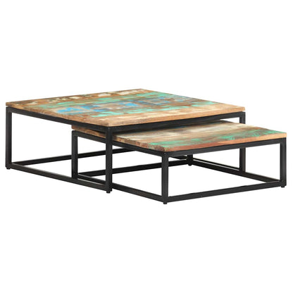 320390 vidaXL Nesting Coffee Tables 2 pcs Solid Reclaimed Wood