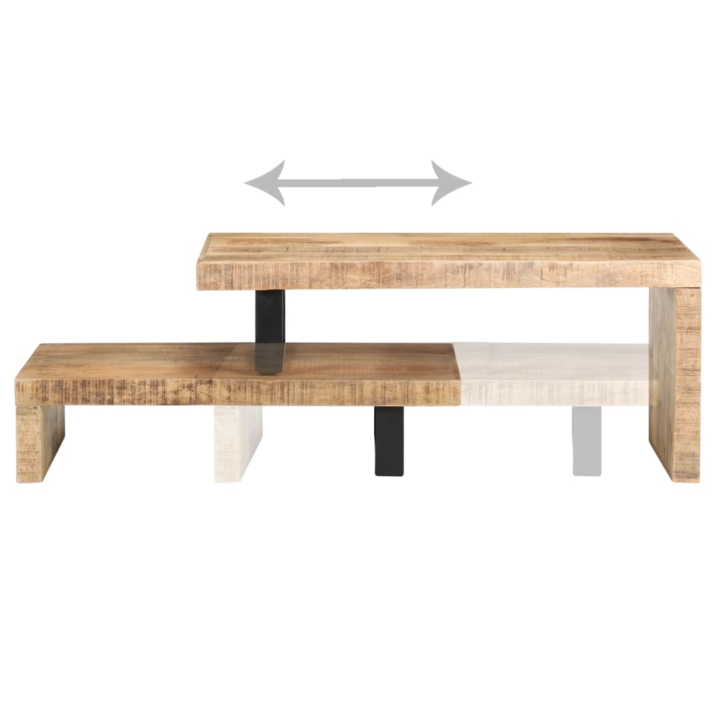 vidaXL 2 Piece Coffee Table Set Solid Mango Wood
