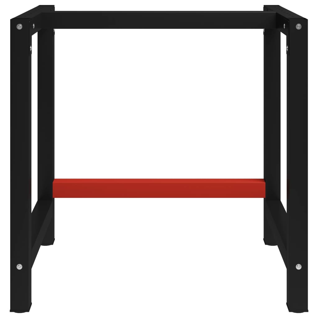 vidaXL Work Bench Frame Metal 80x57x79 cm Black and Red