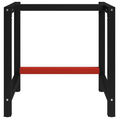 vidaXL Work Bench Frame Metal 80x57x79 cm Black and Red