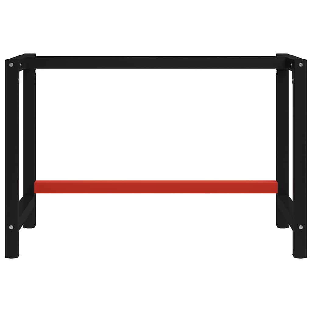 vidaXL Work Bench Frame Metal 120x57x79 cm Black and Red