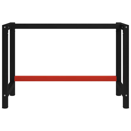 vidaXL Work Bench Frame Metal 120x57x79 cm Black and Red