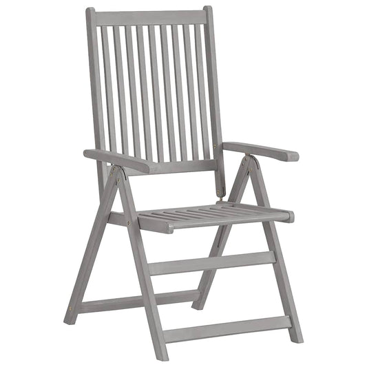 310618 vidaXL Garden Reclining Chairs 3 pcs Grey Solid Acacia Wood