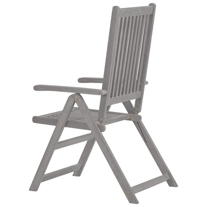 vidaXL Garden Chair | Set of 3 | Grey | Solid acacia wood | 3 pieces | Foldable