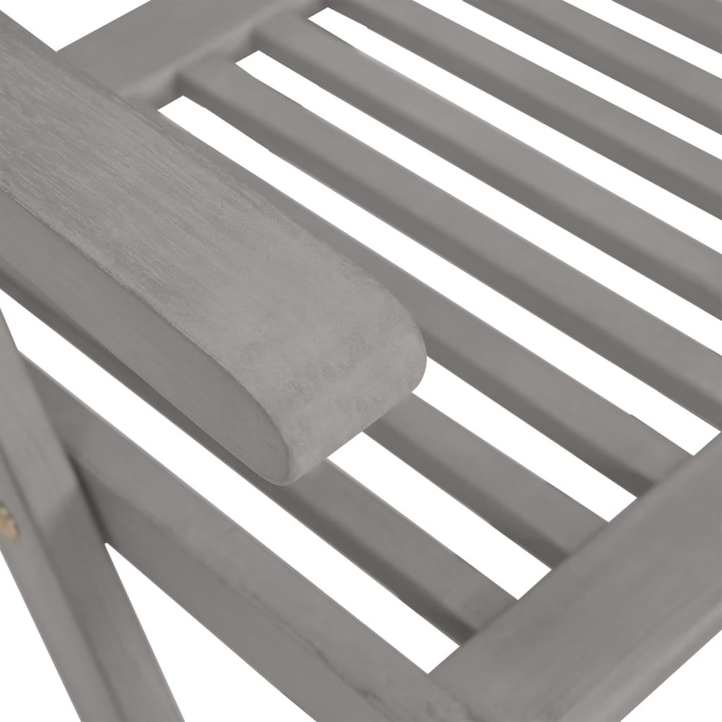 vidaXL Garden Chair | Set of 3 | Grey | Solid acacia wood | 3 pieces | Foldable