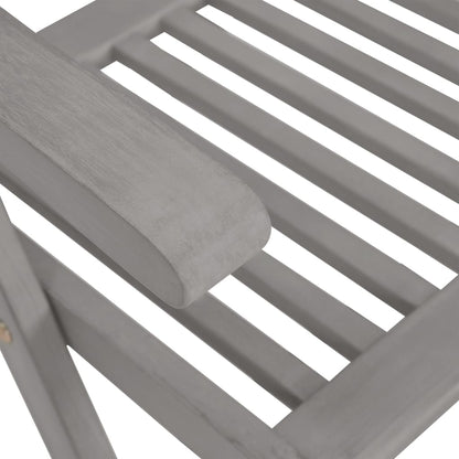 vidaXL Garden Chair | Set of 3 | Grey | Solid acacia wood | 3 pieces | Foldable