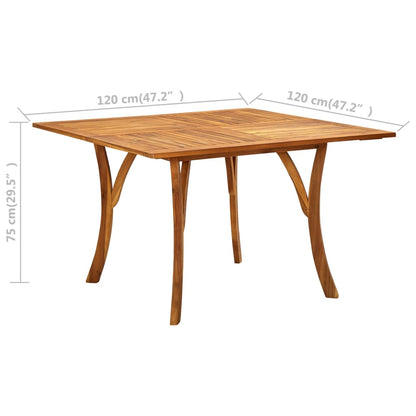 vidaXL Garden Table 120x120x75 cm Solid Acacia Wood