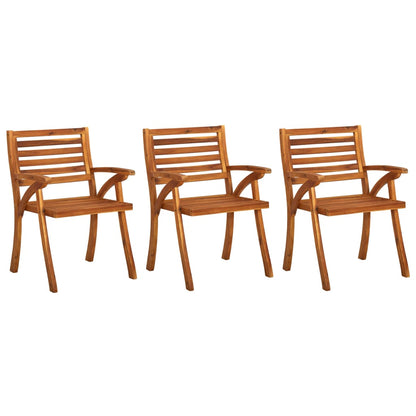 vidaXL Garden Chair | Set of 3 | Brown | Solid Acacia wood | Medium