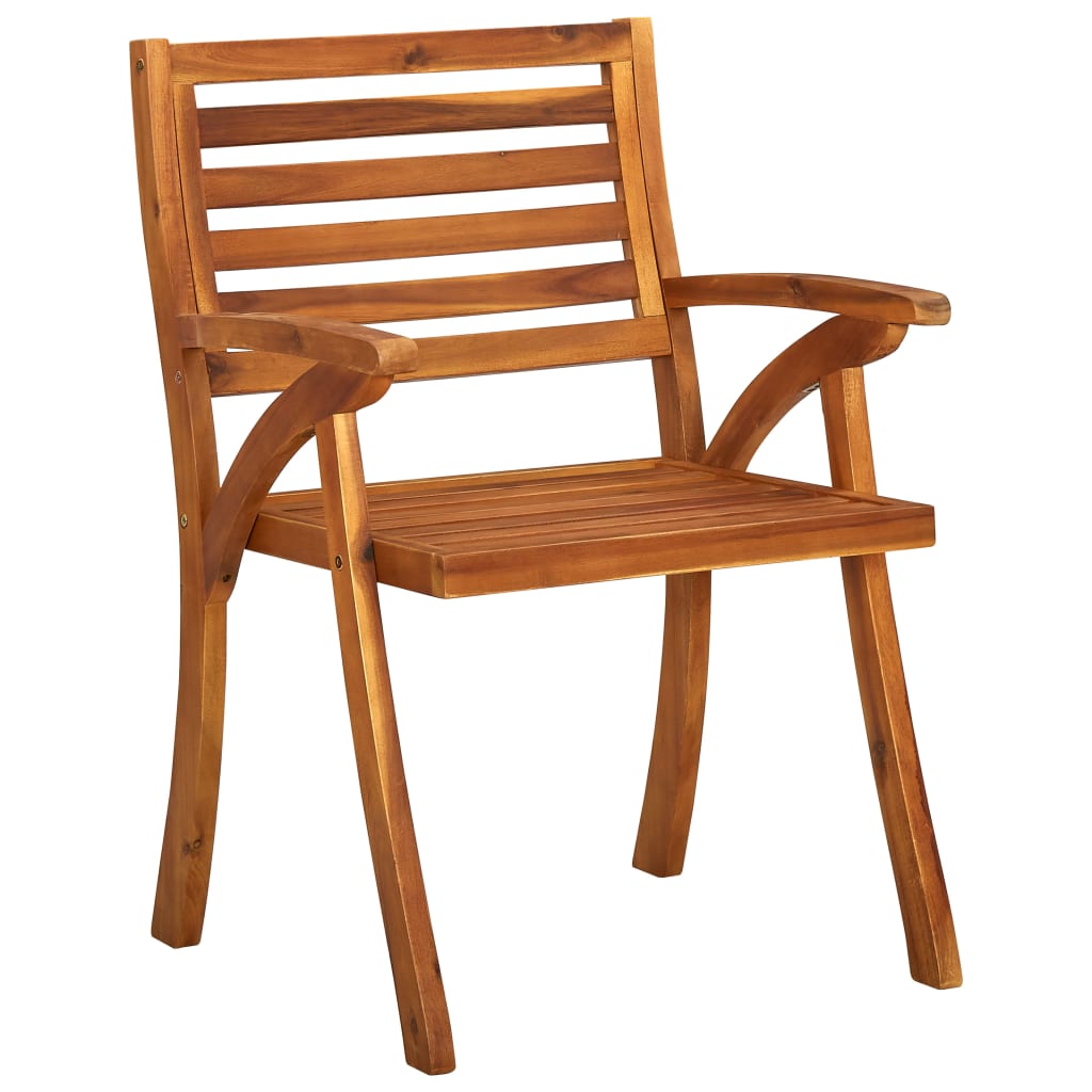 vidaXL Garden Chair | Set of 3 | Brown | Solid Acacia wood | Medium