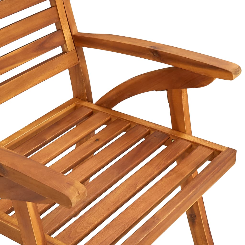 vidaXL Garden Chair | Set of 3 | Brown | Solid Acacia wood | Medium