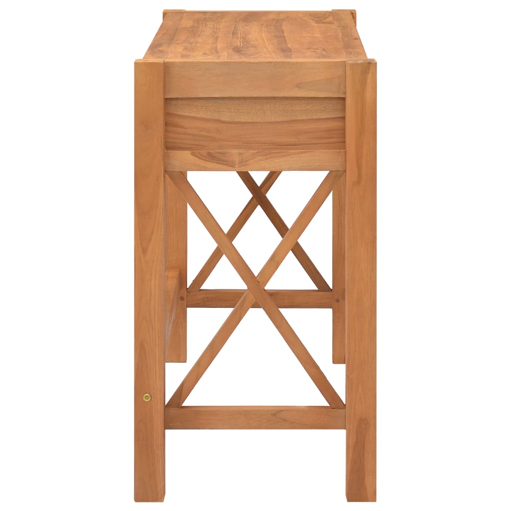 vidaXL Desk with 2 Drawers 100x40x75 cm Teak Wood
