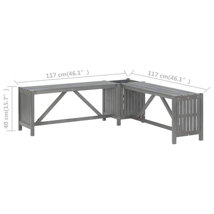 vidaXL Garden Bench | Grey | Solid Acacia wood | Medium | Garden Bench | Rustic