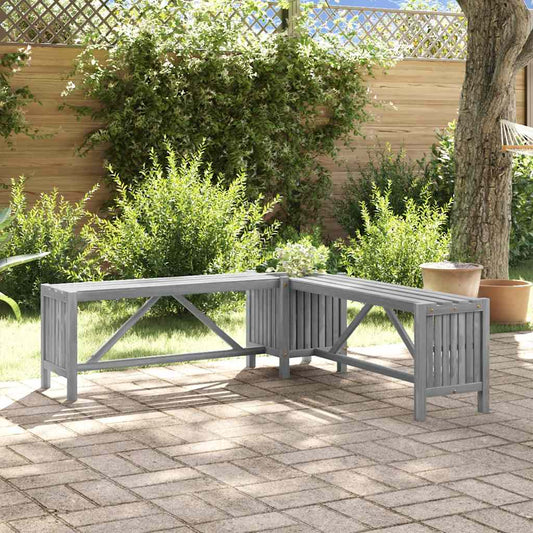 vidaXL Garden Bench | Grey | Solid Acacia wood | Medium | Garden Bench | Rustic
