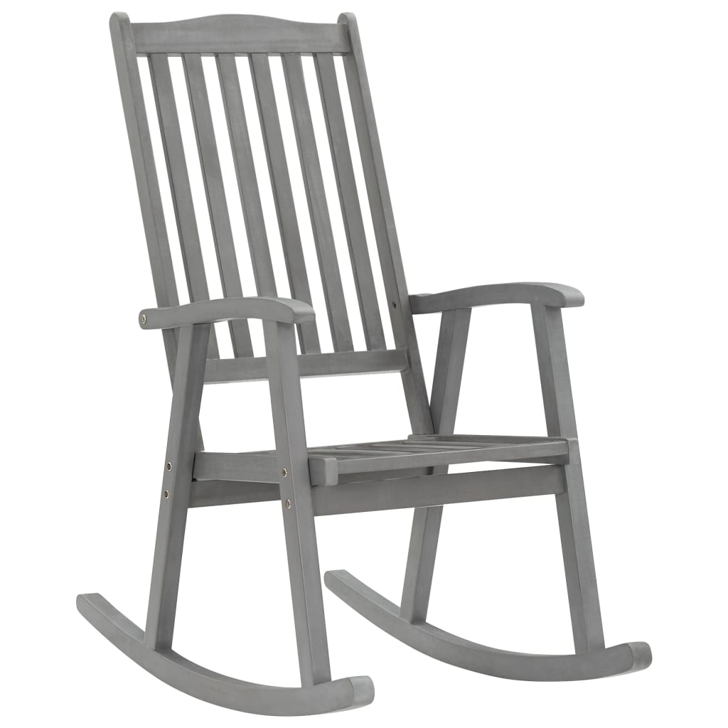 vidaXL Rocking Chair | Grey | Solid Acacia Wood | Standard |  Durable