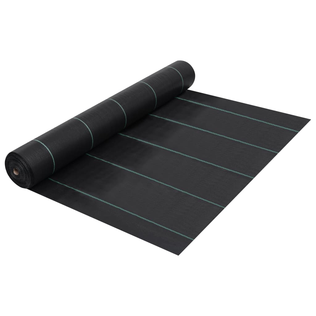 vidaXL Weed & Root Control Mat Black 1x25 m PP