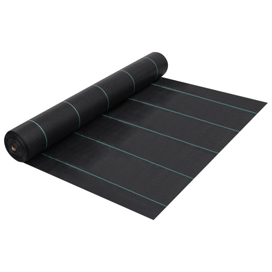 vidaXL Weed & Root Control Mat Black 1x25 m PP