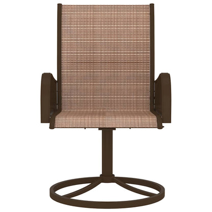 312278 vidaXL Garden Swivel Chairs 2 pcs Textilene and Steel Brown