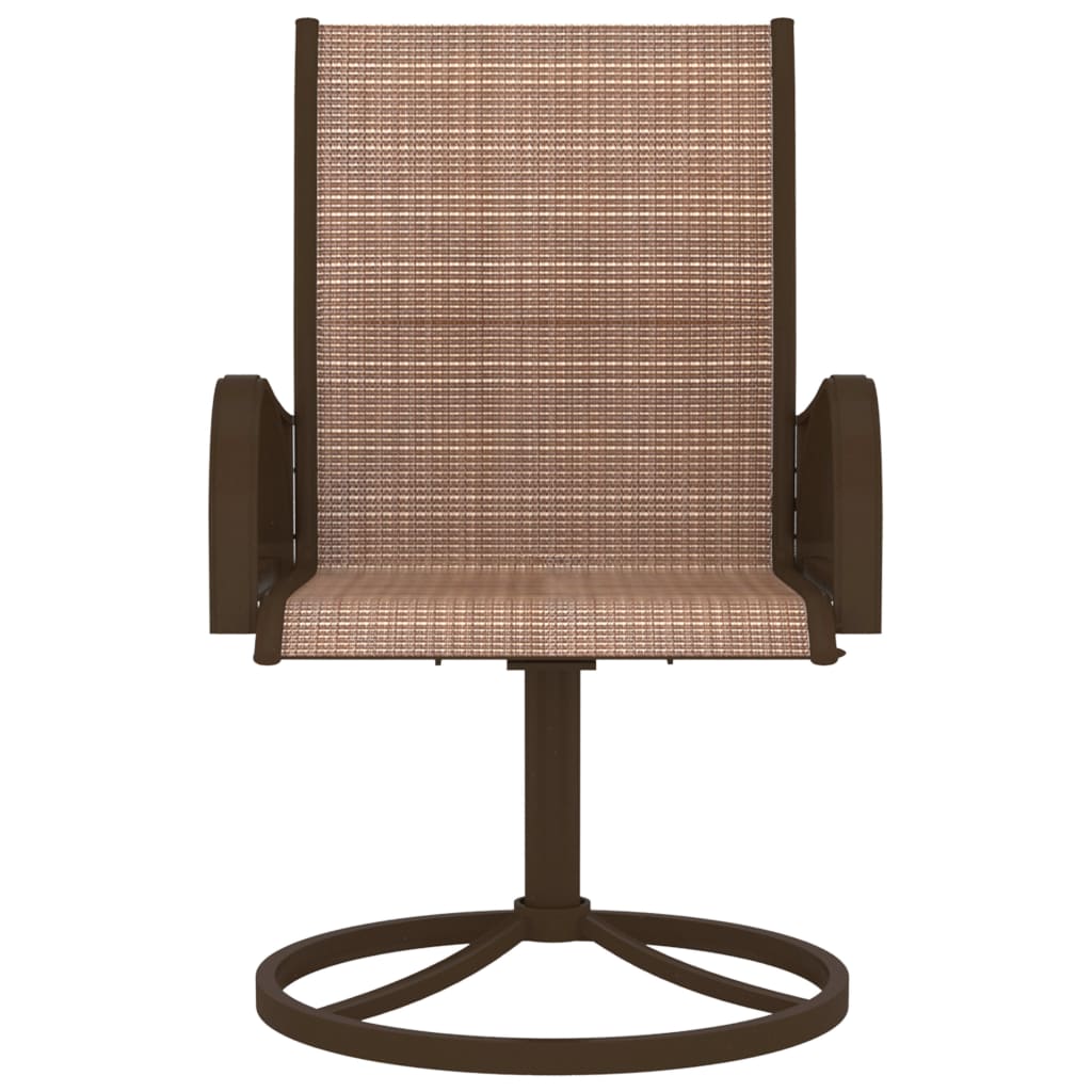 vidaXL Garden Swivel Chairs 2 pcs Textilene and Steel Brown