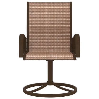 vidaXL Garden Swivel Chairs 2 pcs Textilene and Steel Brown