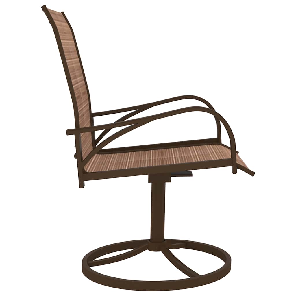 312278 vidaXL Garden Swivel Chairs 2 pcs Textilene and Steel Brown