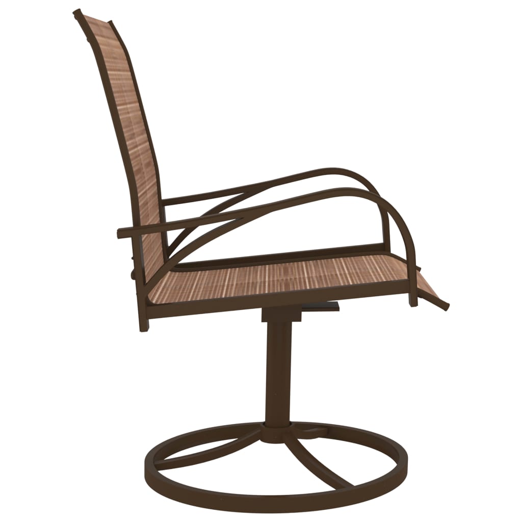 vidaXL Garden Swivel Chairs 2 pcs Textilene and Steel Brown