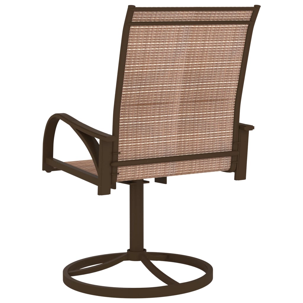 vidaXL Garden Swivel Chairs 2 pcs Textilene and Steel Brown