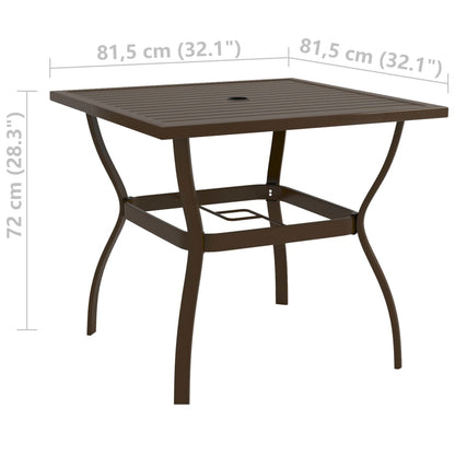 vidaXL Garden Table Brown 81.5x81.5x72 cm Steel