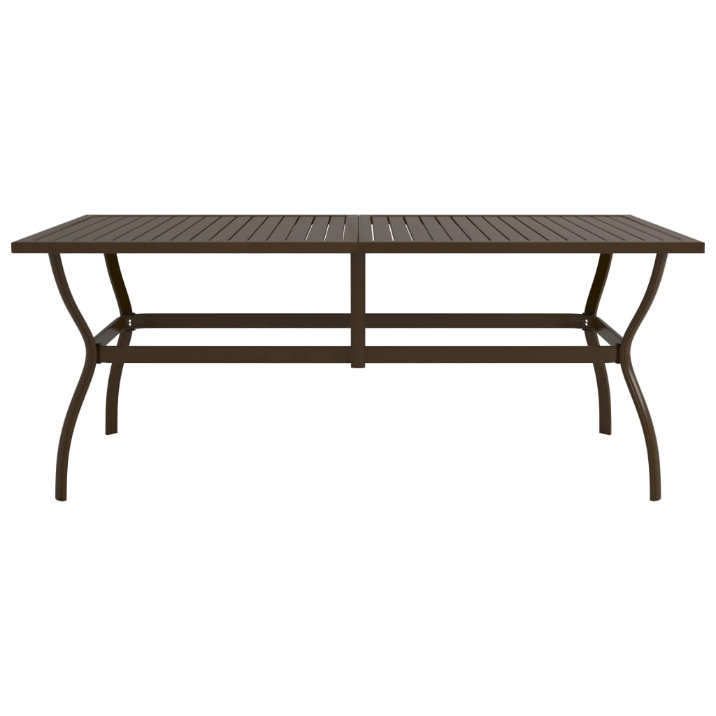 vidaXL Garden Table Brown 190x80x72 cm Steel