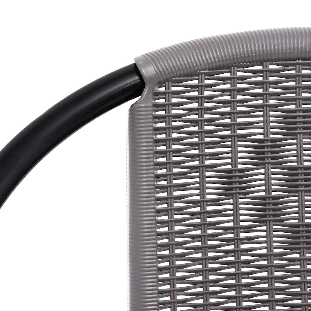 vidaXL Garden Chair | Set of 2 | Black | Plastic Rattan, Steel | Standard