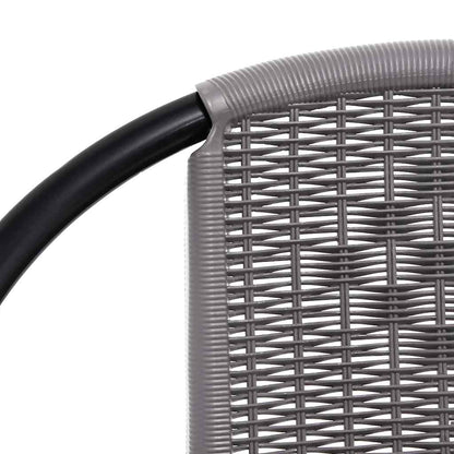 vidaXL Garden Chair | Set of 2 | Black | Plastic Rattan, Steel | Standard