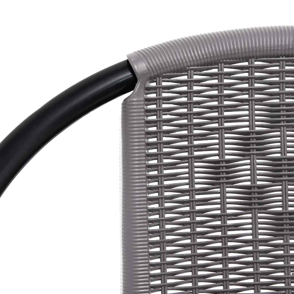 vidaXL Garden Chairs 4 pcs Plastic Rattan and Steel 110 kg