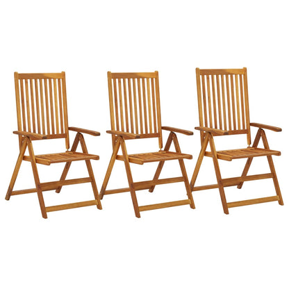 vidaXL Garden Chair | Set of 3 | Natural Wood | Solid Acacia Wood | Medium