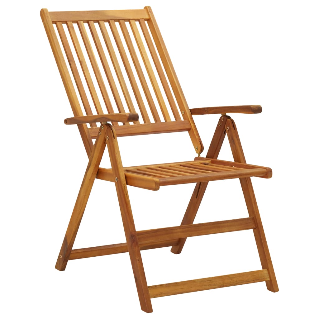vidaXL Garden Chair | Set of 3 | Natural Wood | Solid Acacia Wood | Medium