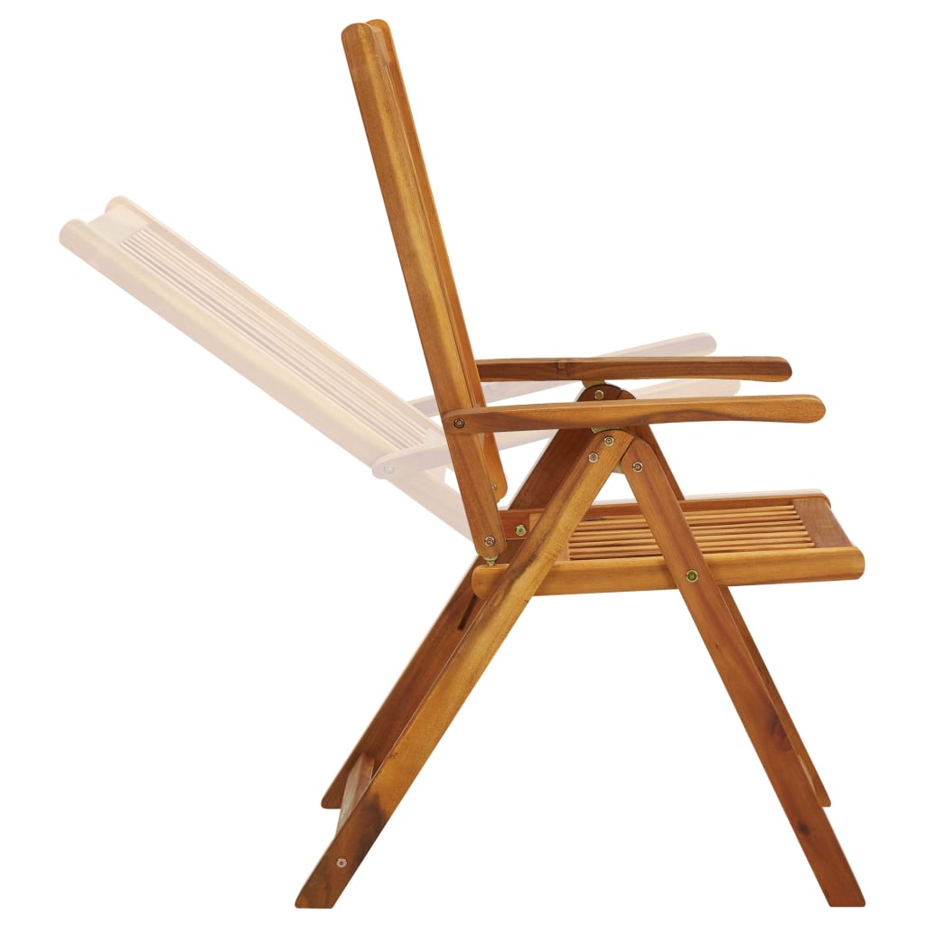 vidaXL Garden Chair | Set of 3 | Natural Wood | Solid Acacia Wood | Medium