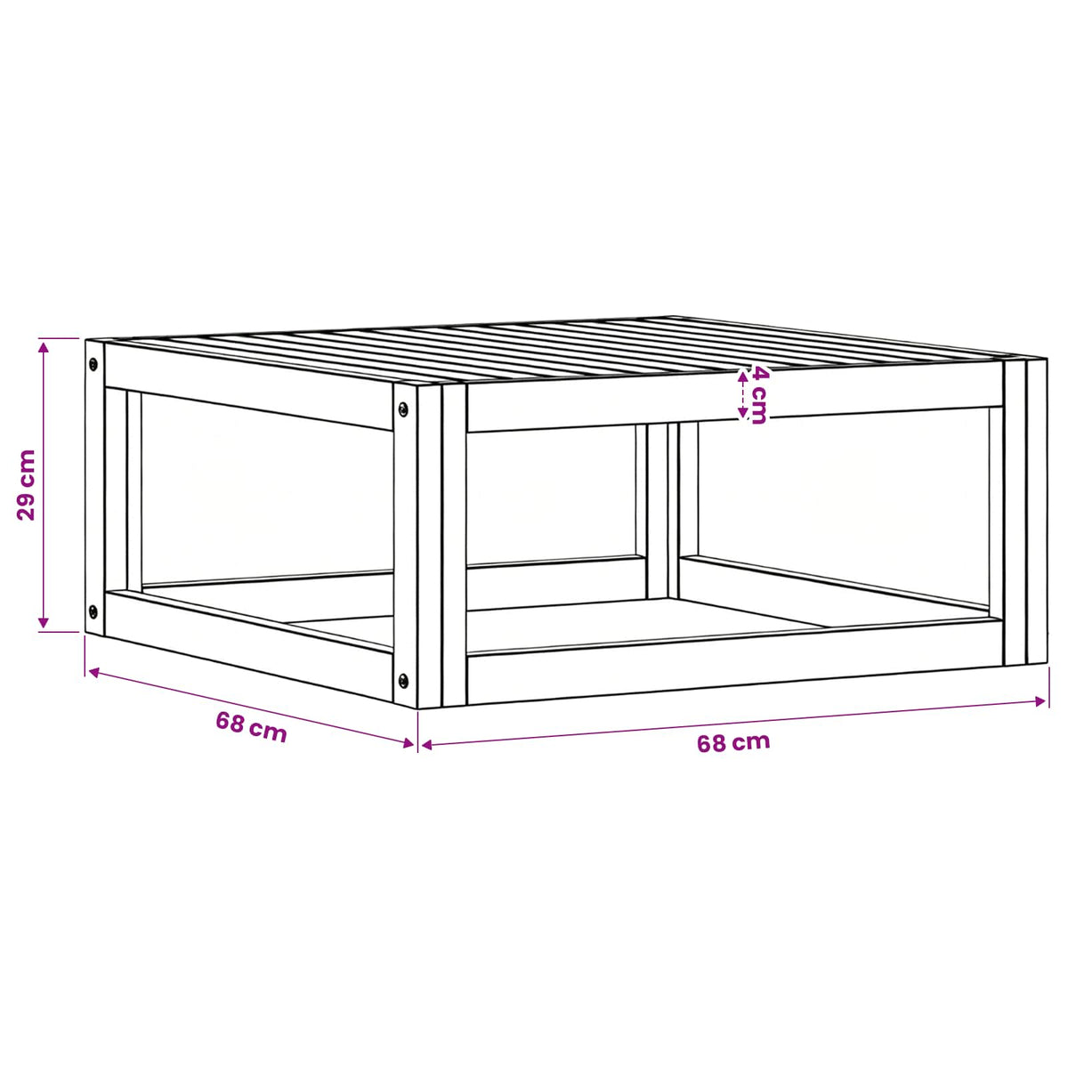 311866 vidaXL Coffee Table 68x68x29 cm Solid Acacia Wood