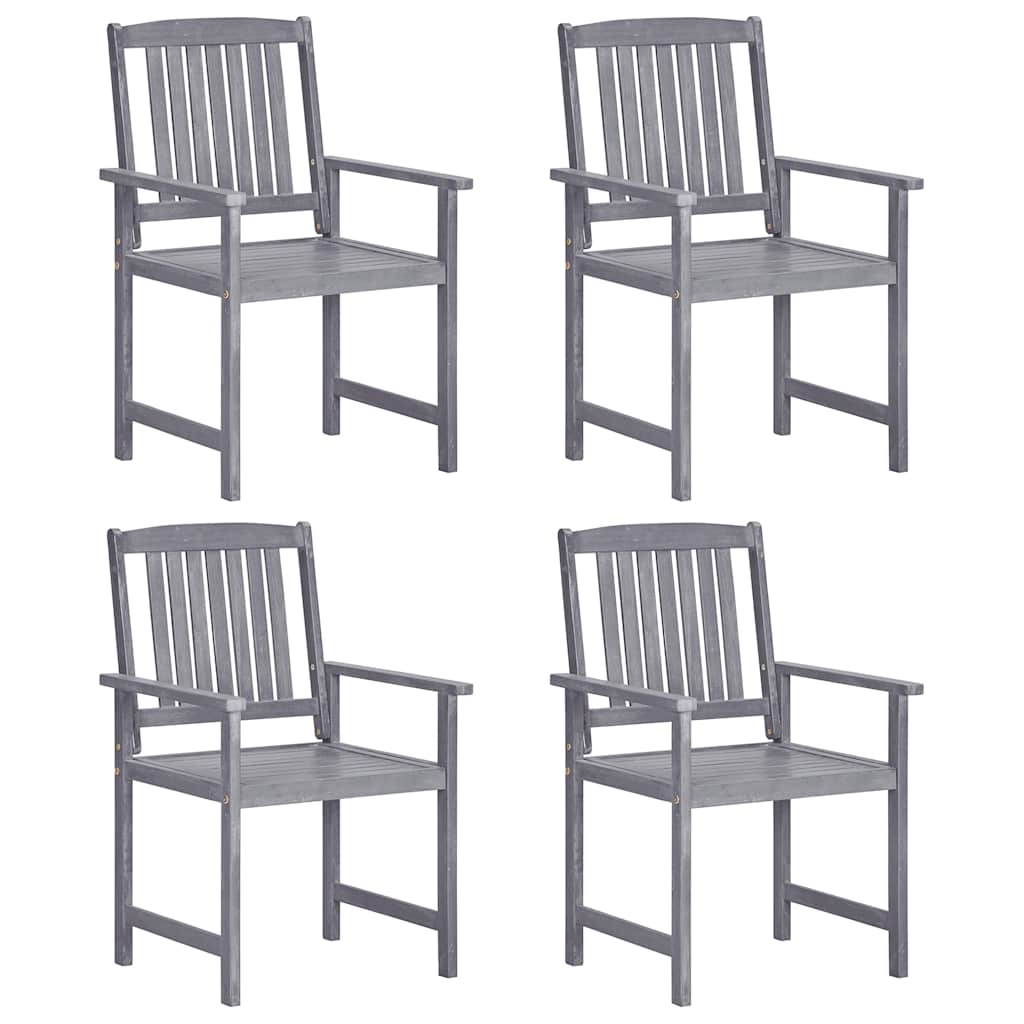 311875 vidaXL Garden Chairs 4 pcs Solid Acacia Wood Grey