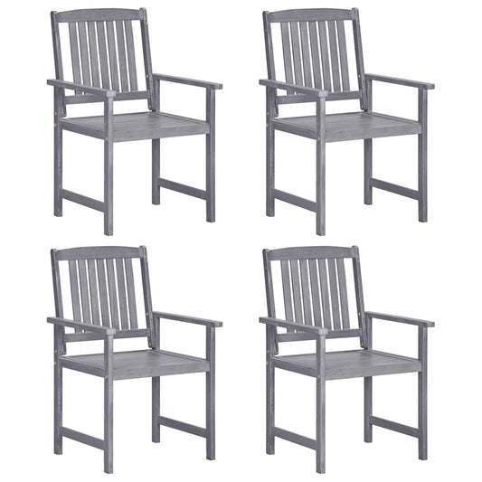 311875 vidaXL Garden Chairs 4 pcs Solid Acacia Wood Grey