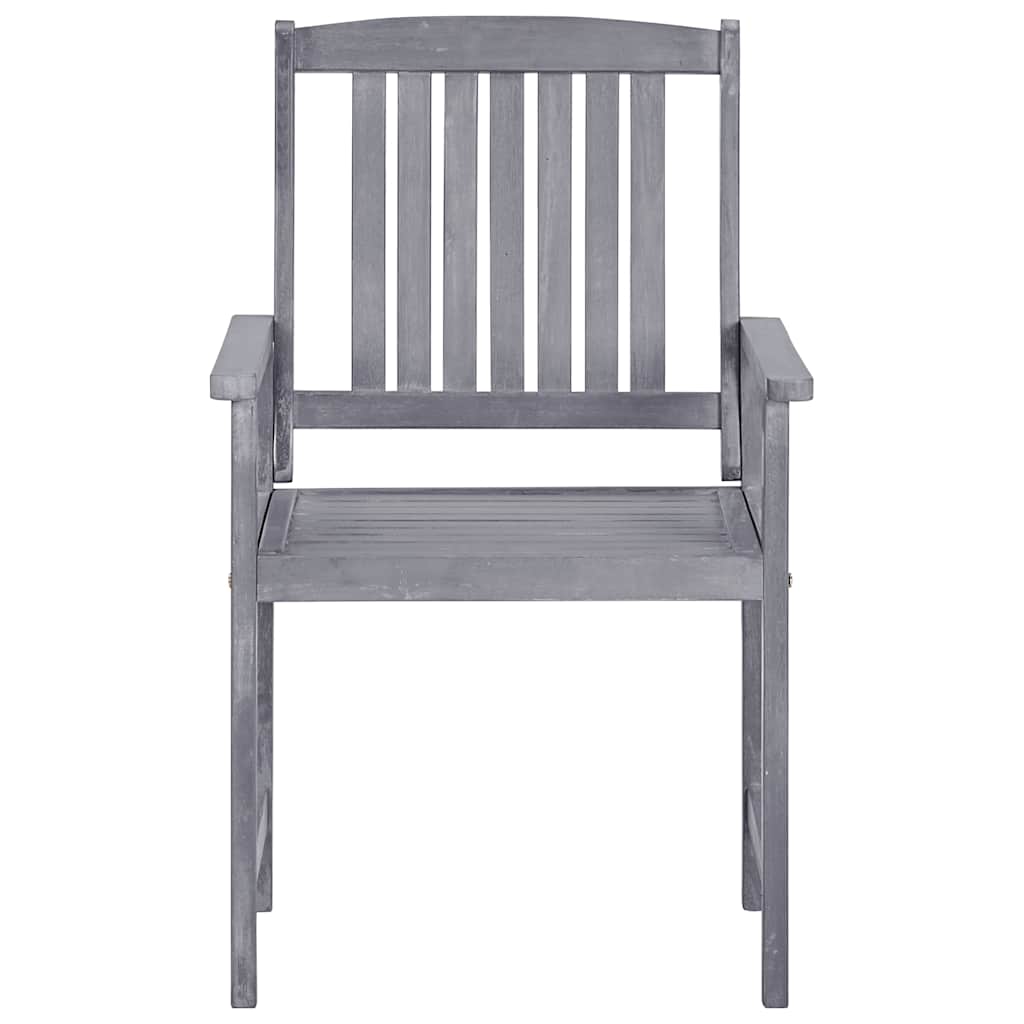 311875 vidaXL Garden Chairs 4 pcs Solid Acacia Wood Grey