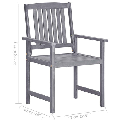 311875 vidaXL Garden Chairs 4 pcs Solid Acacia Wood Grey