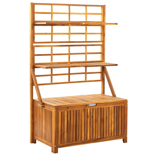 vidaXL Storage Box with Trellis 99x55x160 cm Solid Acacia Wood
