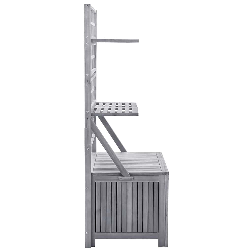 vidaXL Storage Box with Trellis Grey 99x55x160 cm Solid Acacia Wood
