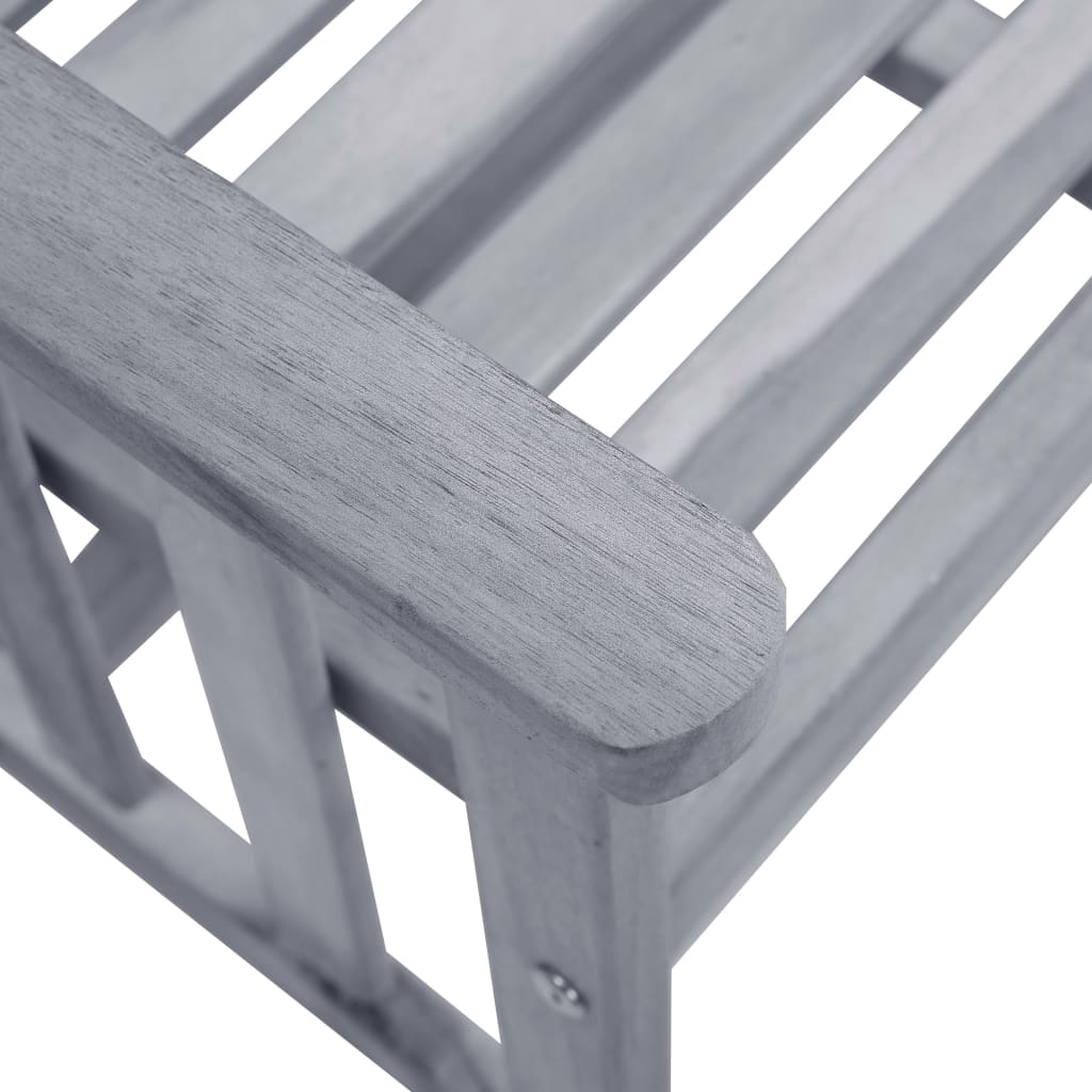 vidaXL Garden Chair With Tea Table | Grey | Solid Acacia Wood | Medium | Durable