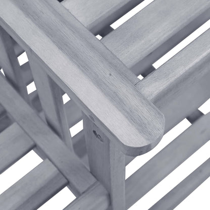vidaXL Garden Chair With Tea Table | Grey | Solid Acacia Wood | Medium | Durable